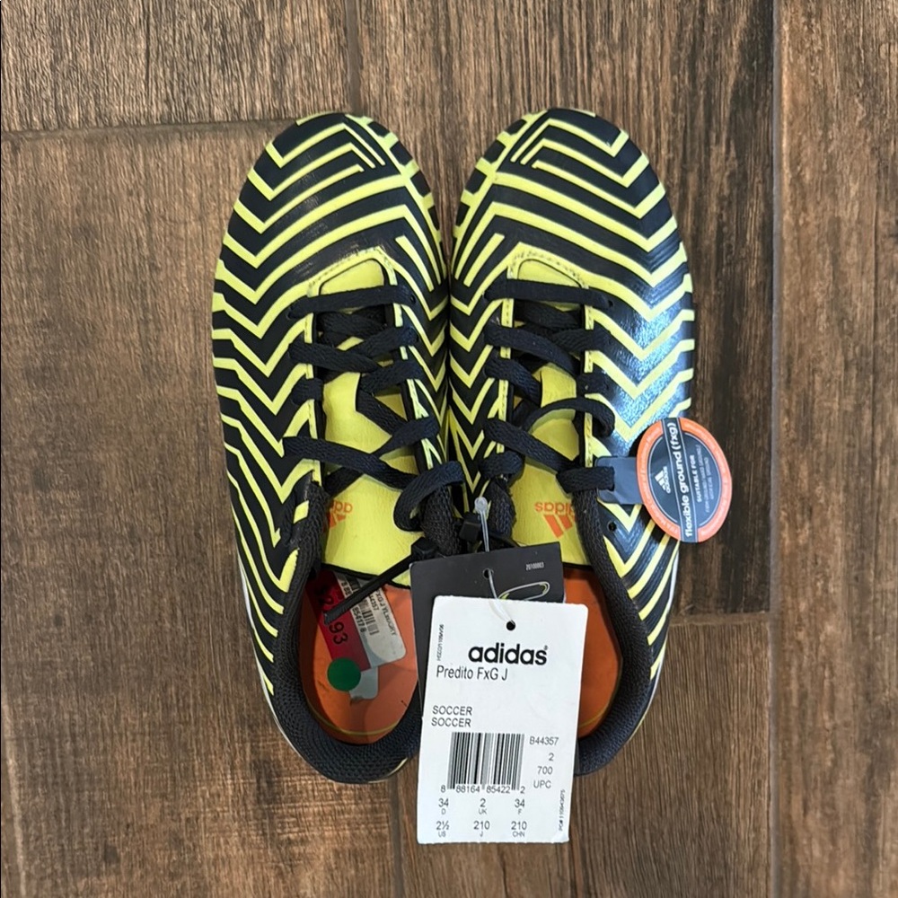Adidas Predator FG Yellow and Black Cleats